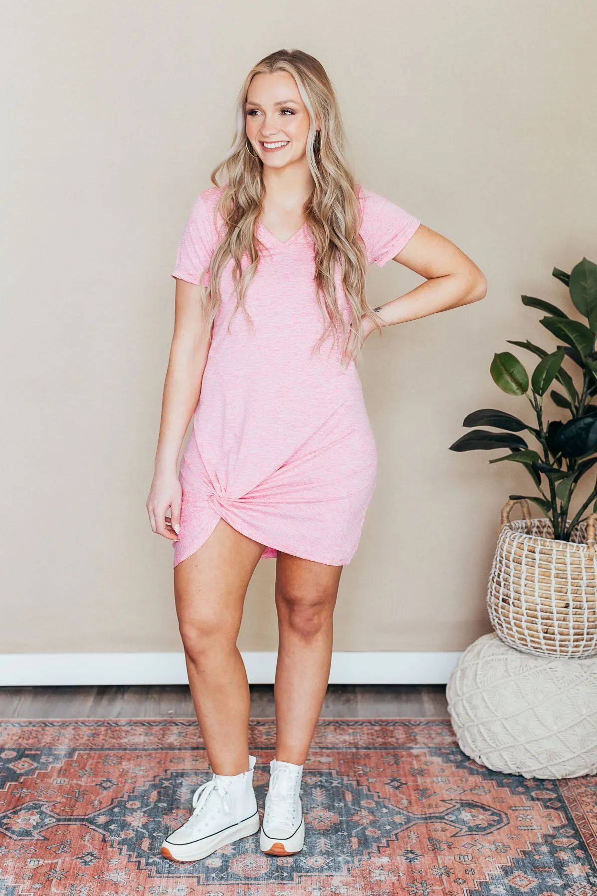 Simple Side Knot Dress - 4 Colors