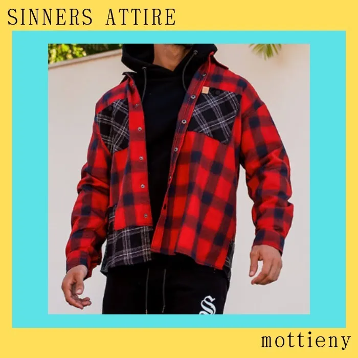 SINNERS ATTIRE  |Other Plaid Patterns Unisex Street Style Cotton Oversized