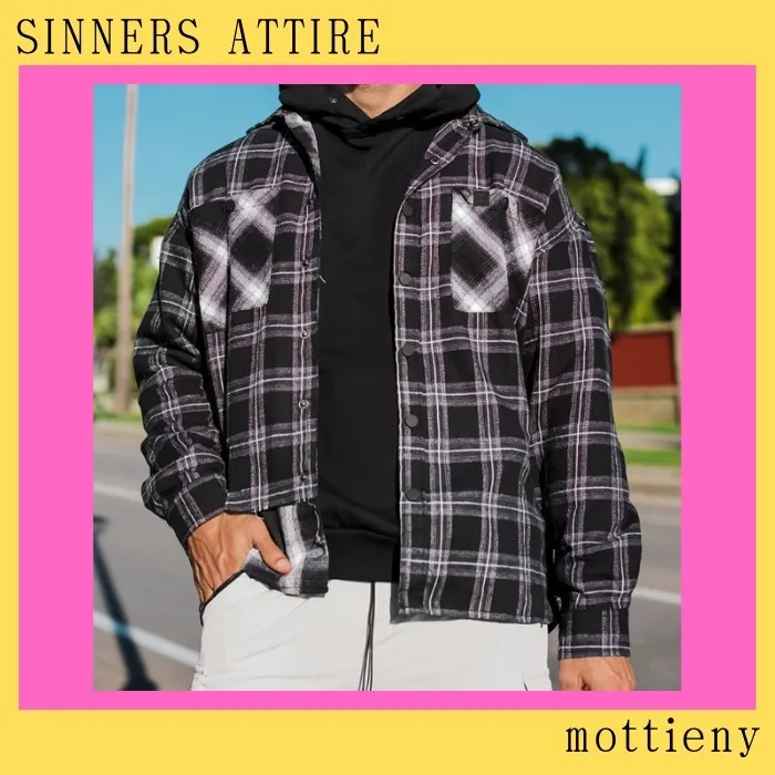 SINNERS ATTIRE  |Other Plaid Patterns Unisex Street Style Cotton Oversized