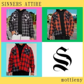 SINNERS ATTIRE  |Other Plaid Patterns Unisex Street Style Cotton Oversized