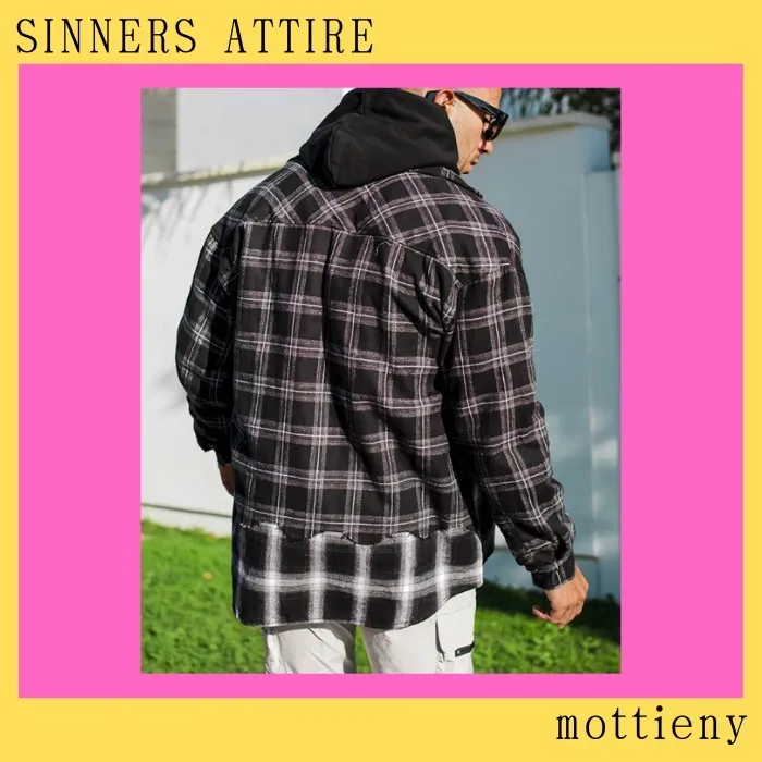 SINNERS ATTIRE  |Other Plaid Patterns Unisex Street Style Cotton Oversized