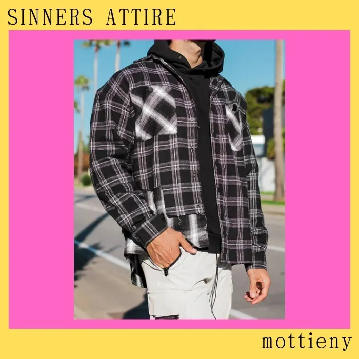 SINNERS ATTIRE  |Other Plaid Patterns Unisex Street Style Cotton Oversized