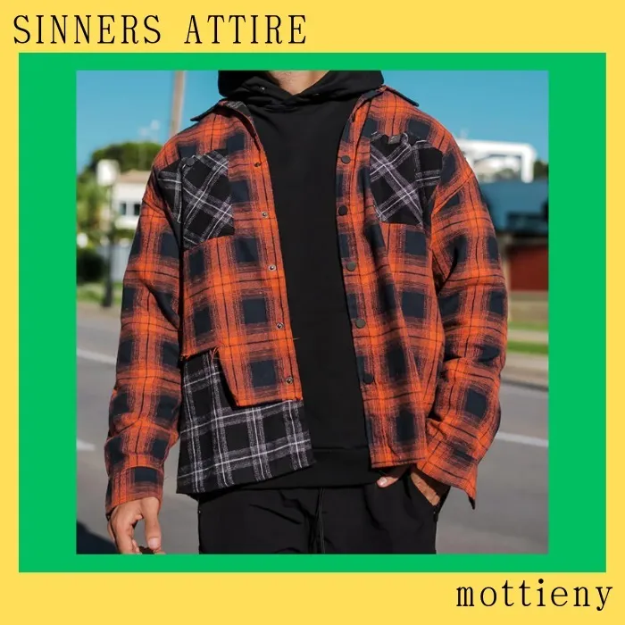 SINNERS ATTIRE  |Other Plaid Patterns Unisex Street Style Cotton Oversized