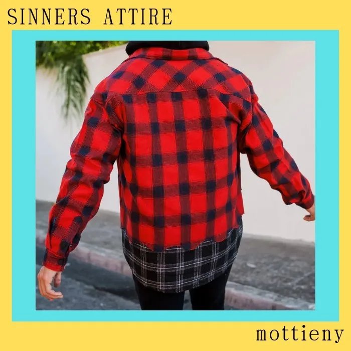 SINNERS ATTIRE  |Other Plaid Patterns Unisex Street Style Cotton Oversized