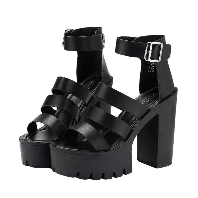 Strappy Platform Heeled Sandals