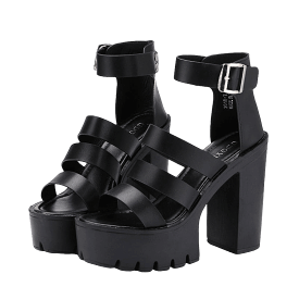 Strappy Platform Heeled Sandals