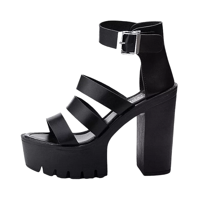 Strappy Platform Heeled Sandals