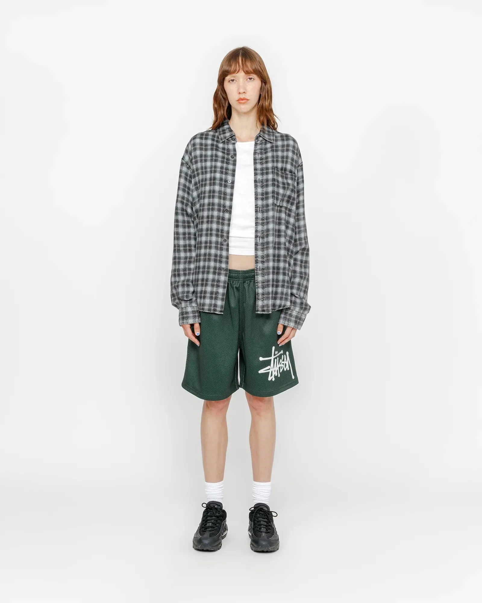 STUSSY  |Other Plaid Patterns Unisex Street Style Long Sleeves Logo