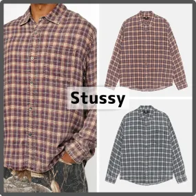 STUSSY  |Other Plaid Patterns Unisex Street Style Long Sleeves Logo