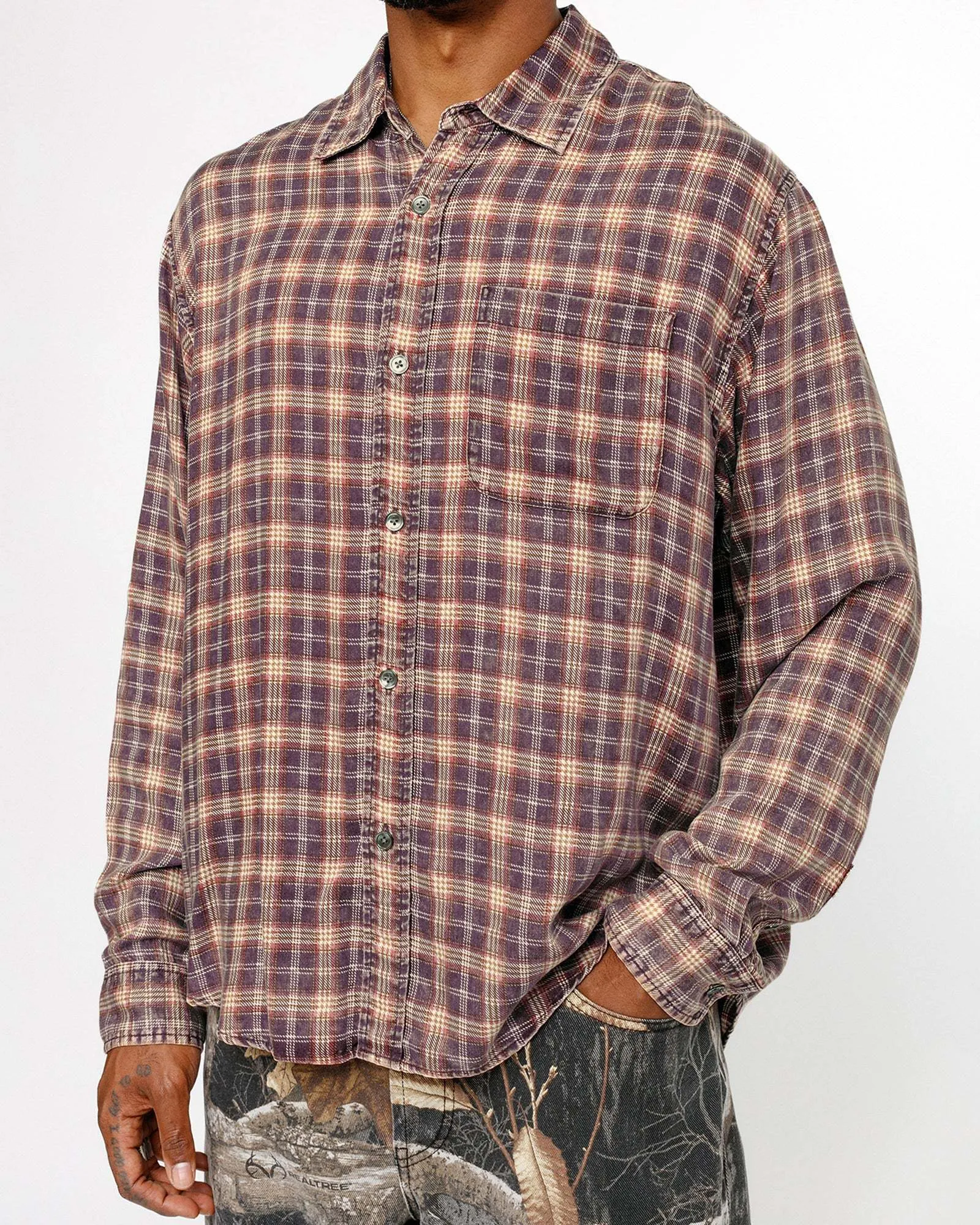 STUSSY  |Other Plaid Patterns Unisex Street Style Long Sleeves Logo