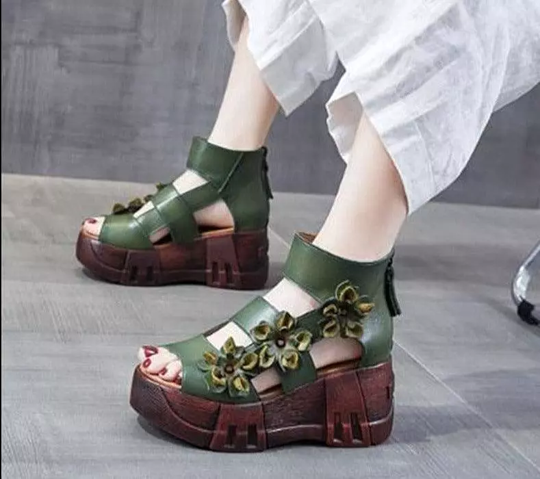 Stylish Floral Wedge Sandals