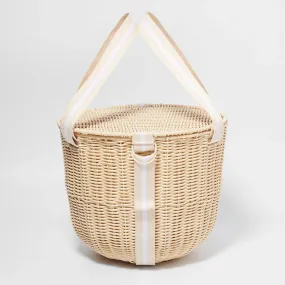 Sunnylife Round Picnic Cooler Basket Le Weekend Natural