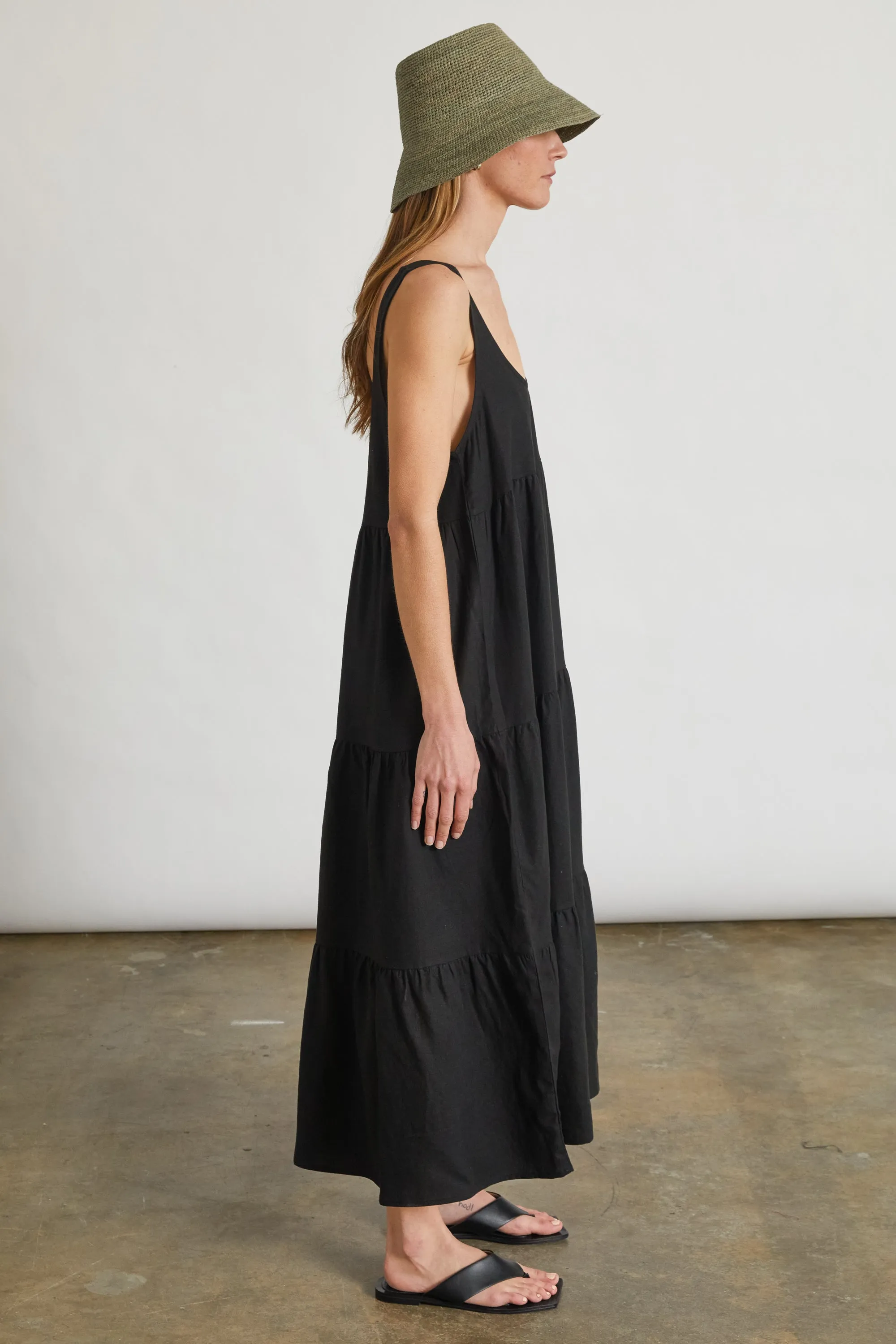 U Neck Midi Length Dress