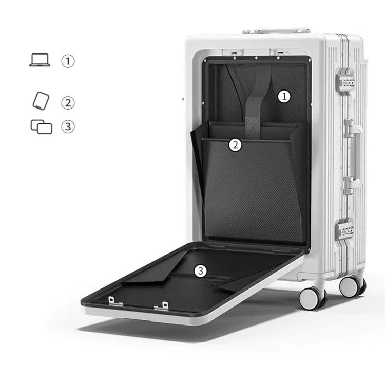 Unisex Retro Spinner Rolling Wheel Luggage Laptop Trolley Suitcase Bag