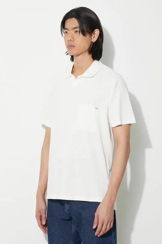 Universal Works cotton polo shirt Vacation white color smooth 30603.OFF.WHITE