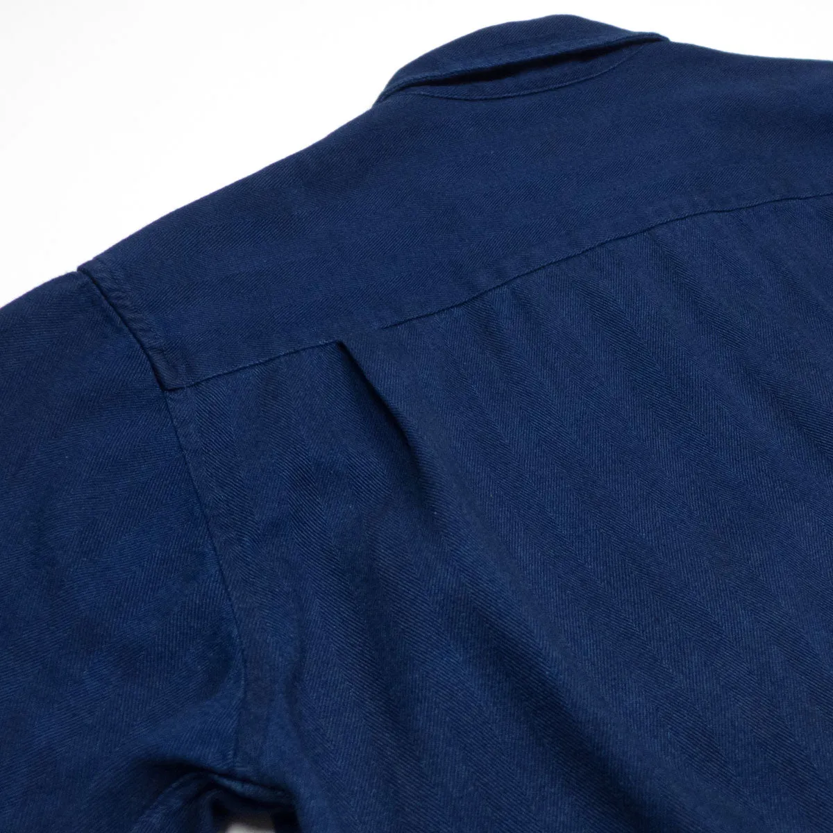 Universal Works - L/S Utility Shirt Herringbone Denim - Indigo