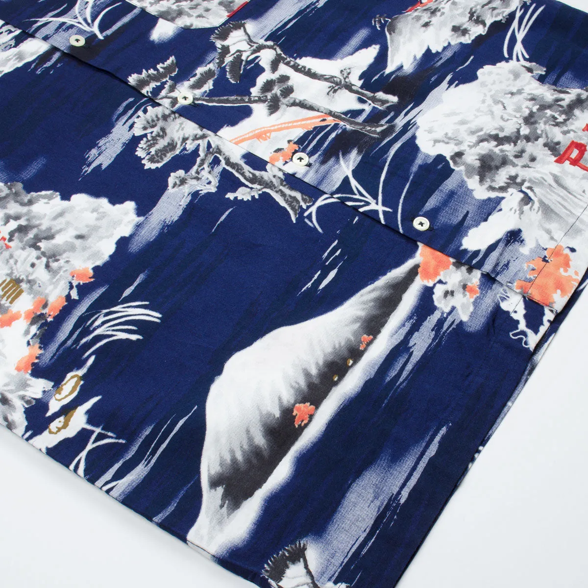 Universal Works - Road Shirt Fuji Summer Print - Navy