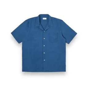 Universal Works Road Shirt Indigo Seersucker 30656 washed indigo