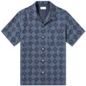 Universal Works Road ShirtNavy Aztec Print