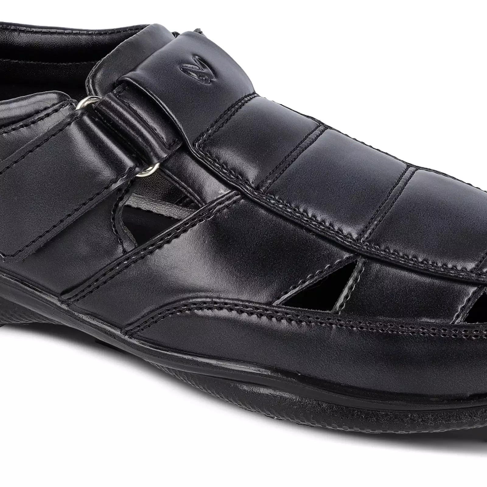 Walkaroo Xgo Men Solid Roman Sandals  - WF6255 Black