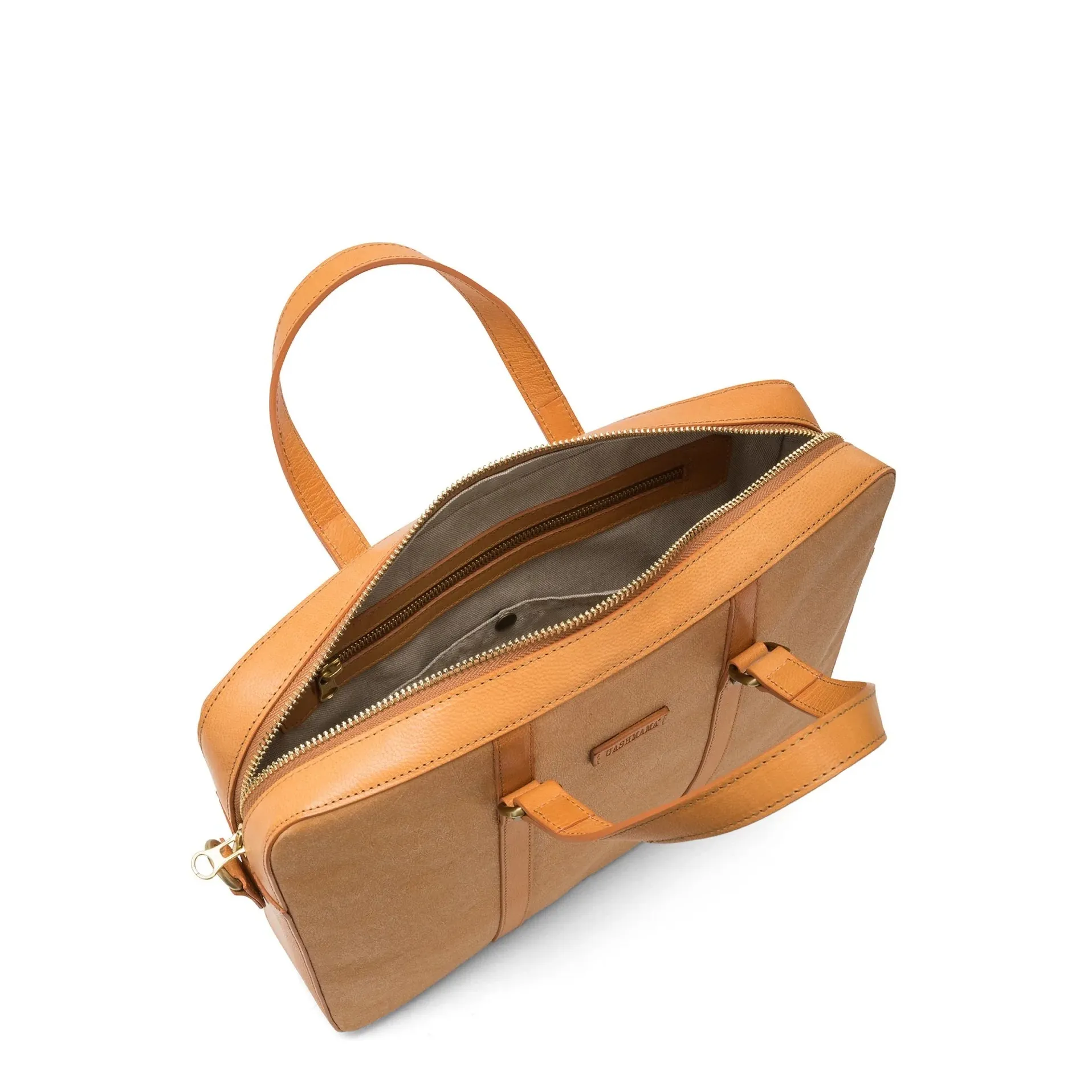 Washable Paper Laptop Case | Messenger Bag in Camel