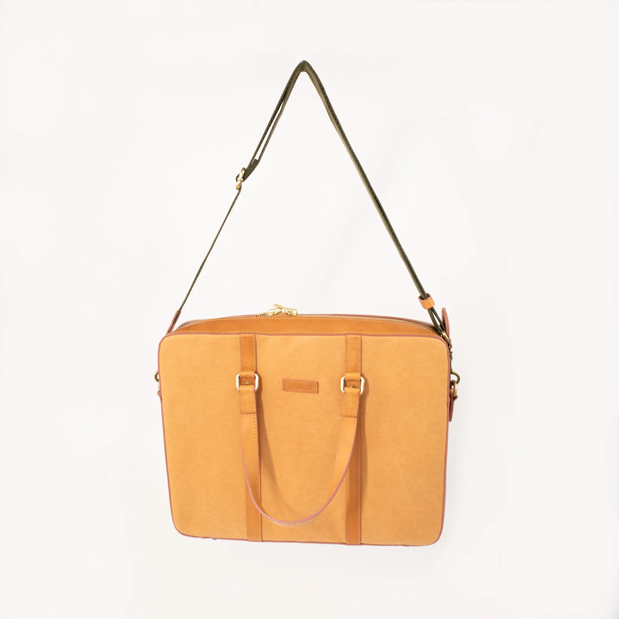 Washable Paper Laptop Case | Messenger Bag in Camel