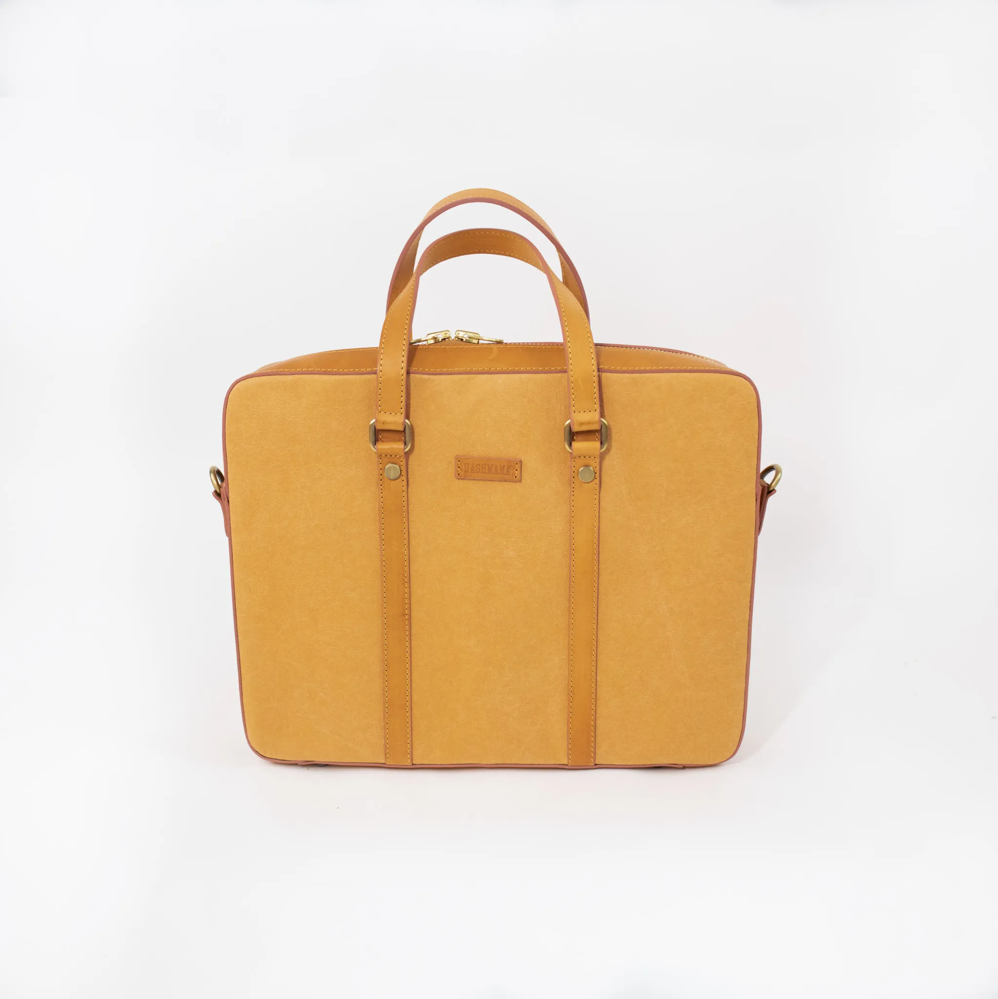 Washable Paper Laptop Case | Messenger Bag in Camel