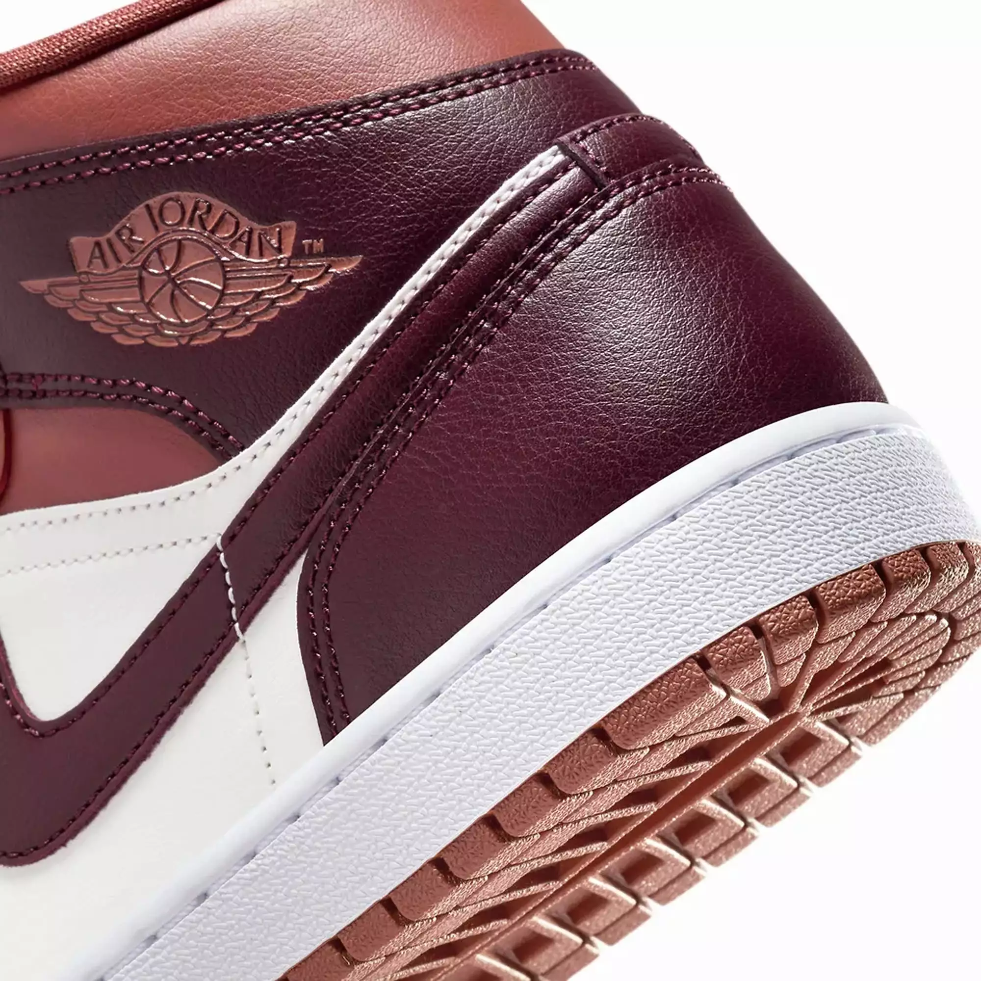 WMN'S AIR JORDAN 1 MID 'DUSTY PEACH/NIGHT MAROON-SAIL-WHITE'