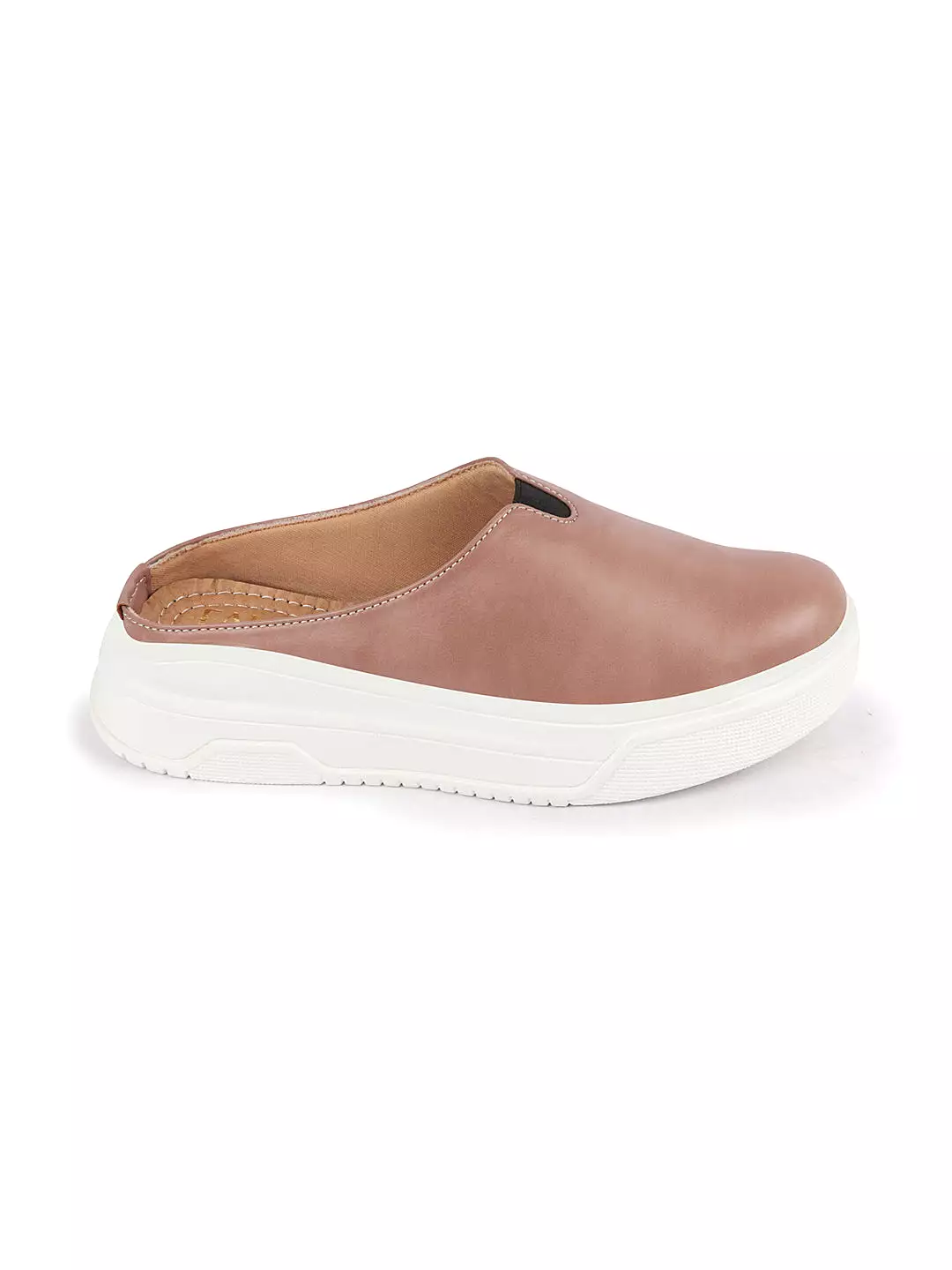 Women Peach Outdoor Fashion Comfort Open Back Platform Heel Slip On Casual Shoes