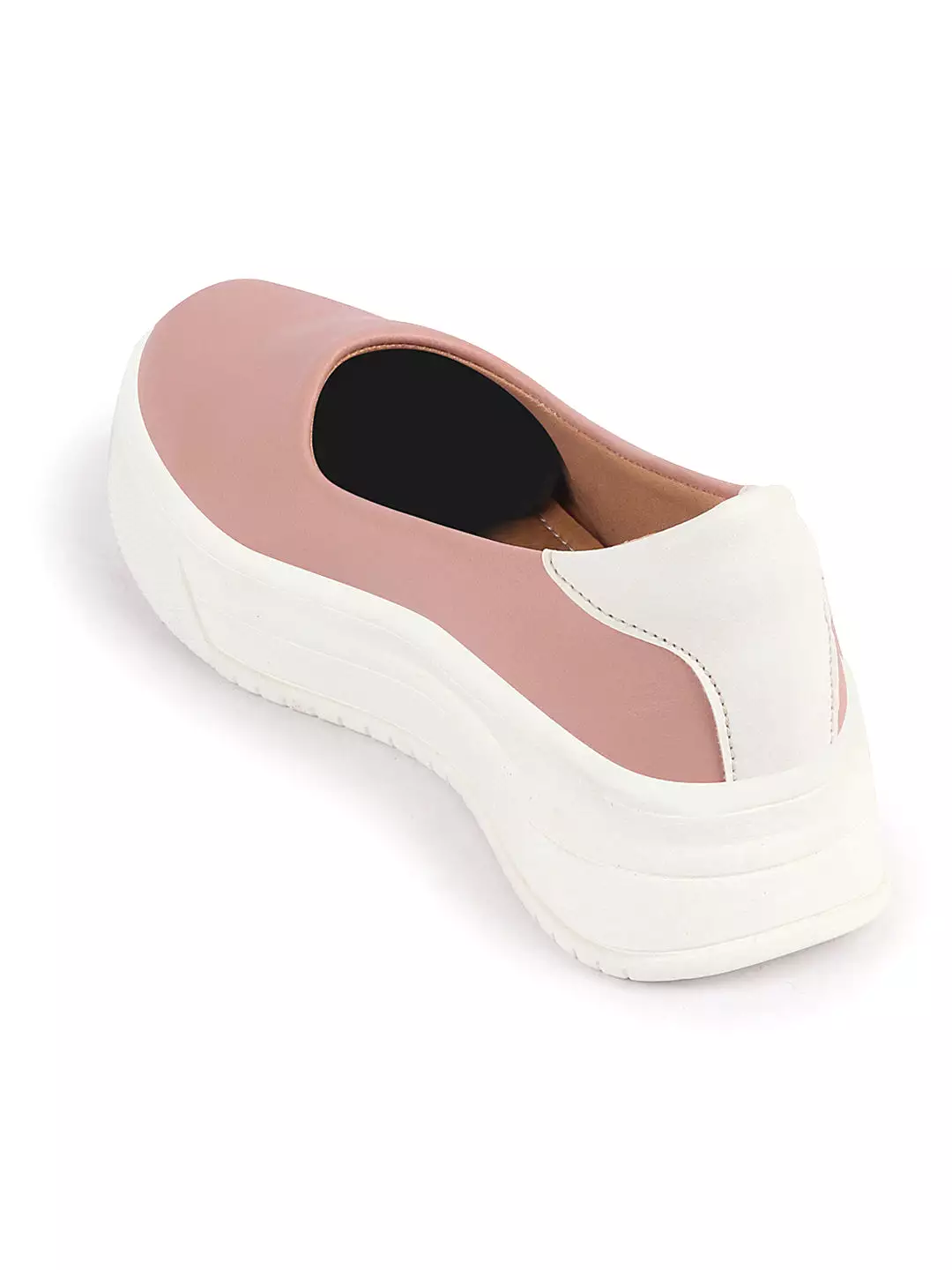 Women Pink Outdoor Fashion Comfort Height Enhance Platform Heel Ballerina Slip On Shoes