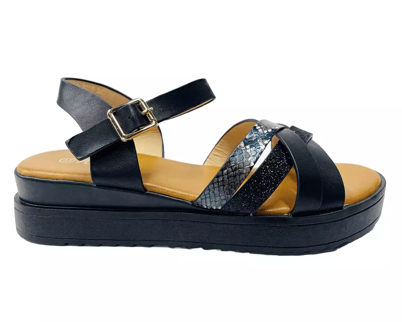 Women's Ankle Strap Faux Leather Sandals