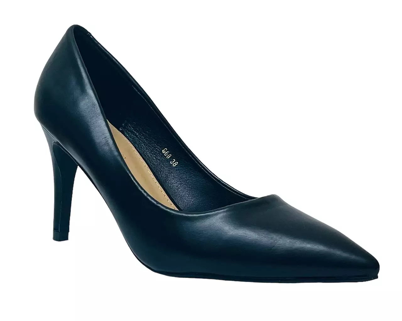 Women's Faux Leather Stiletto Heel Court Shoes