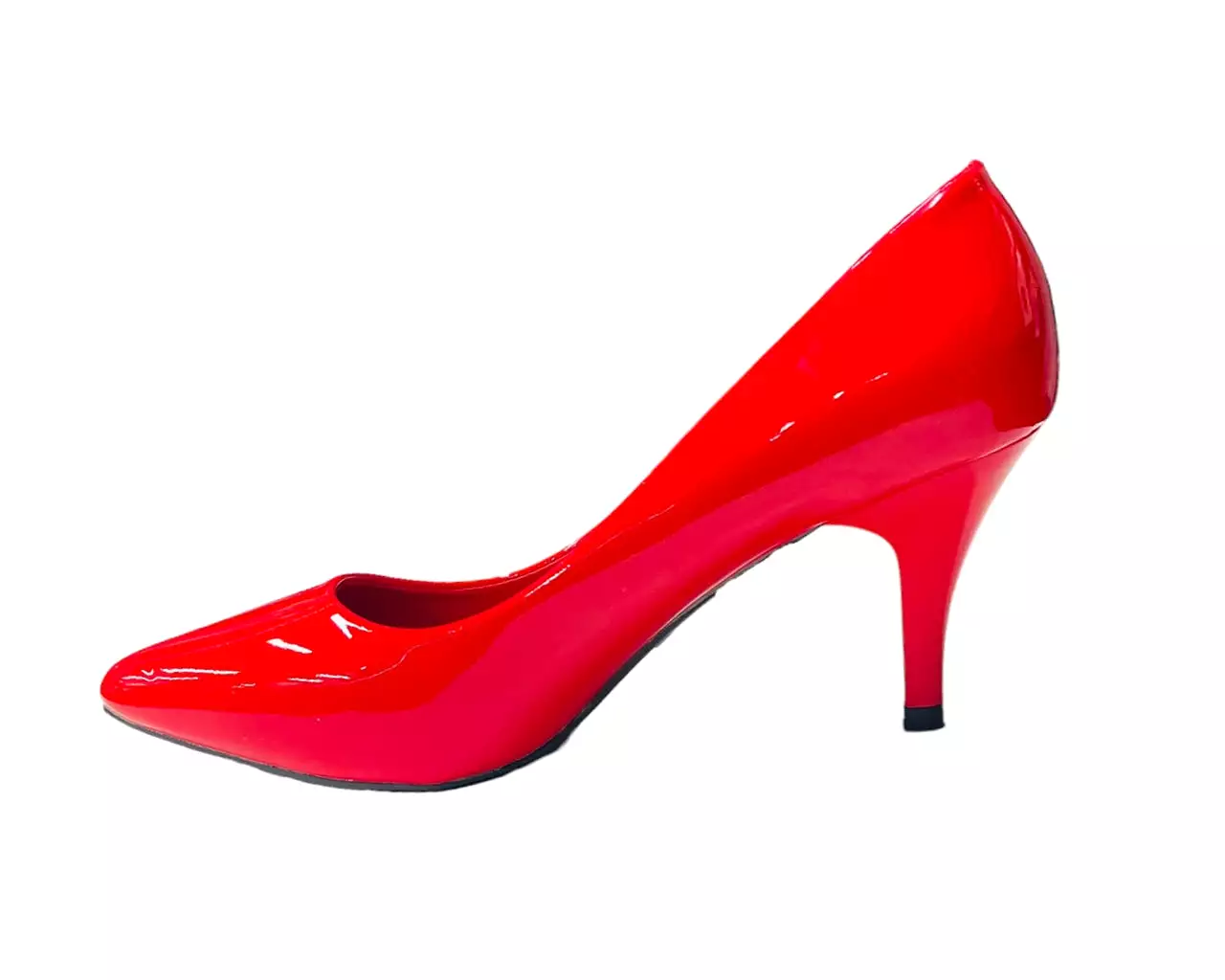 Women's Faux Patent Leather Stiletto Heel Court Shoes