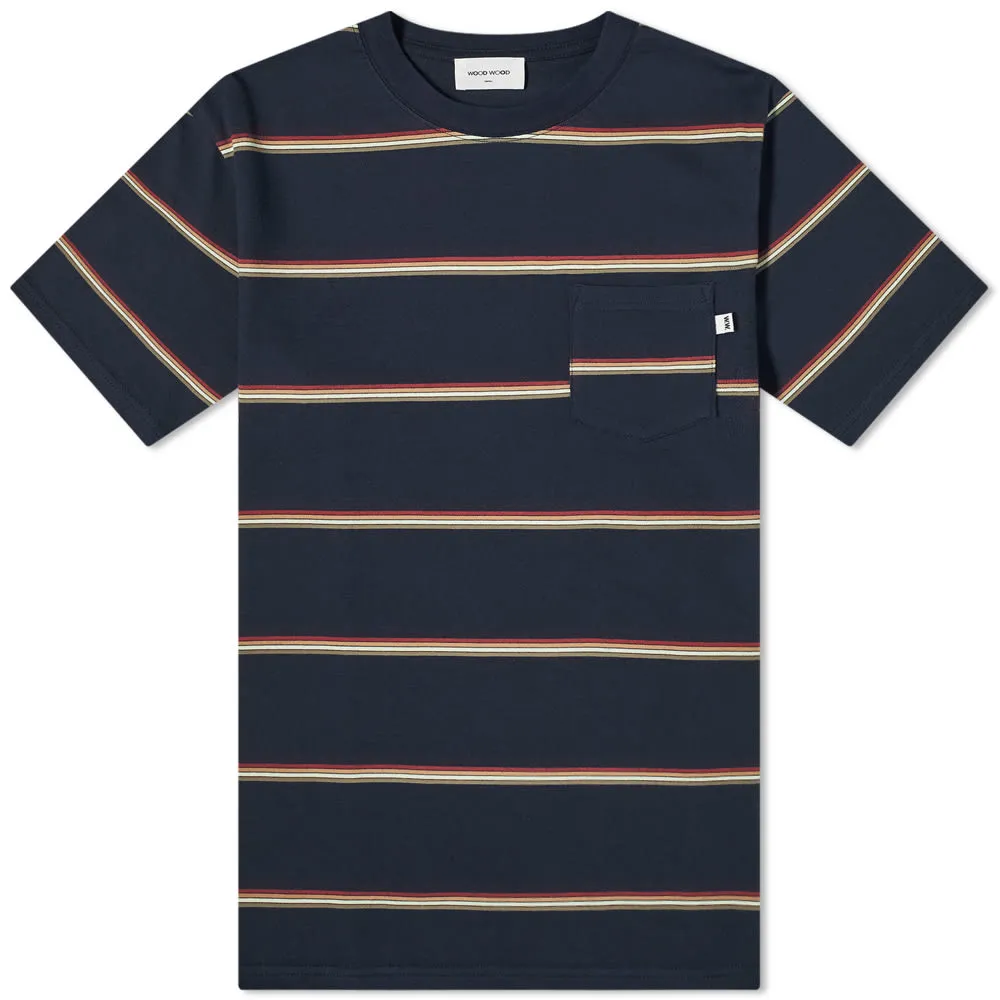 Wood Wood Bobby Striped Pocket T-ShirtNavy Stripes