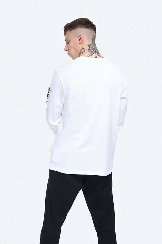 Wood Wood cotton longsleeve top Peter white color