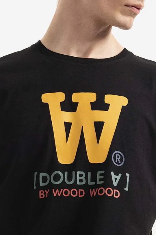 Wood Wood cotton T-shirt Ace Typo T-shirt black color