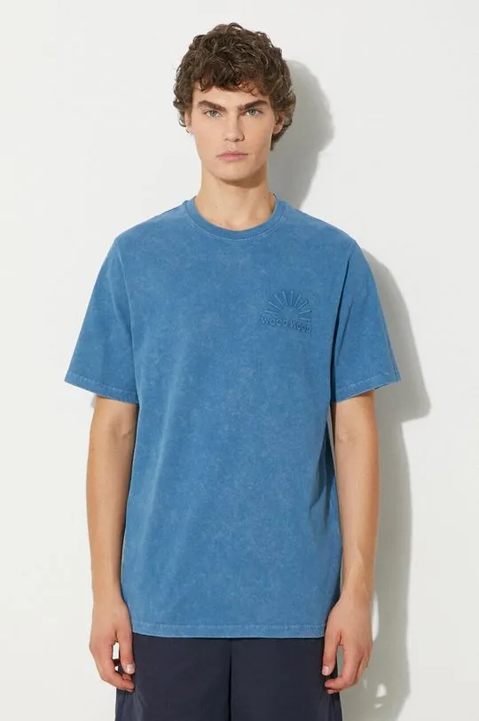 Wood Wood cotton t-shirt blue color