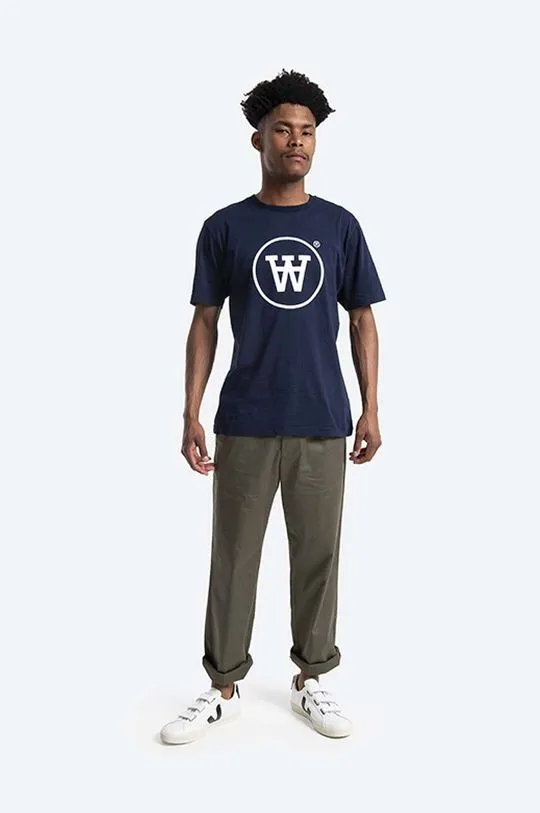 Wood Wood cotton t-shirt men’s navy blue color