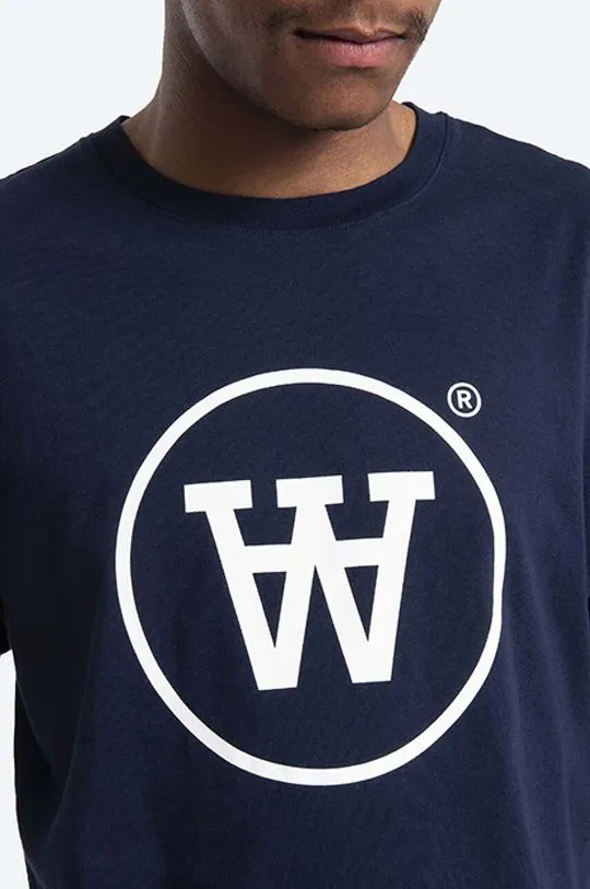 Wood Wood cotton t-shirt men’s navy blue color