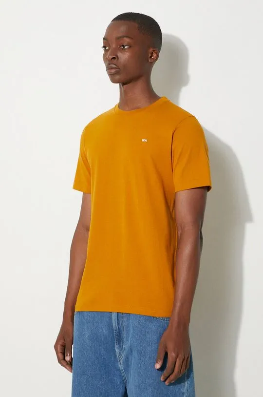 Wood Wood cotton T-shirt Sami Classic T-shirt orange color