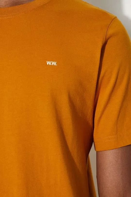 Wood Wood cotton T-shirt Sami Classic T-shirt orange color