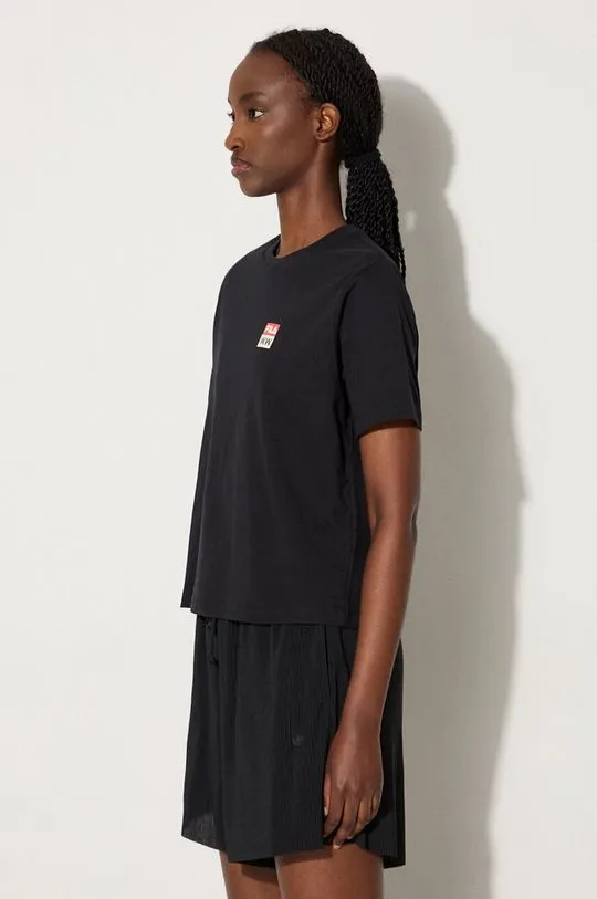 Wood Wood cotton T-shirt Steffi T-shirt x Fila black color