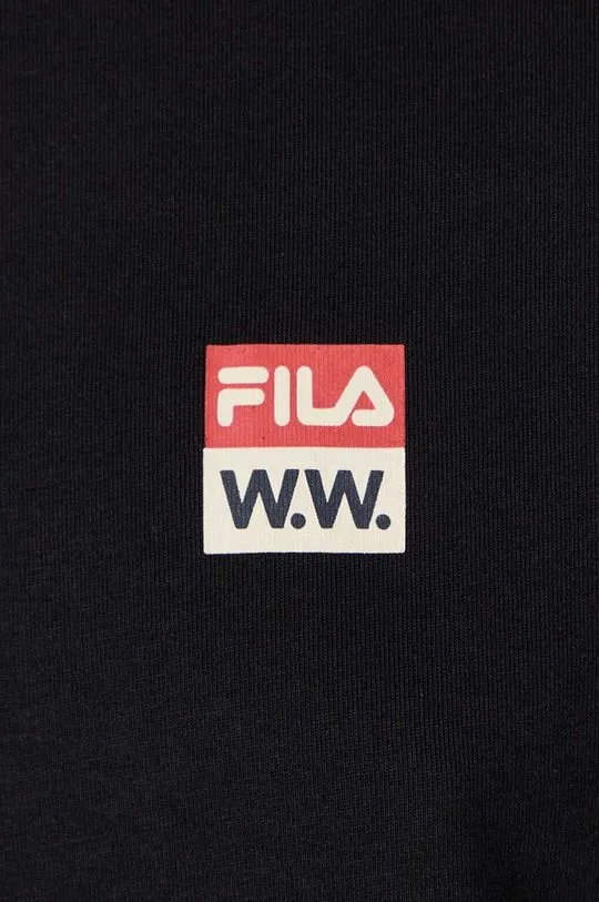 Wood Wood cotton T-shirt Steffi T-shirt x Fila black color