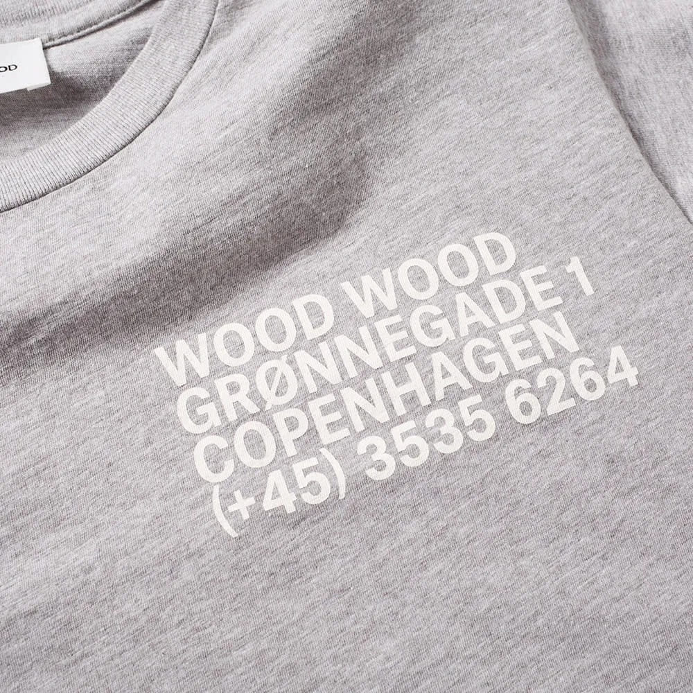 Wood Wood Slater Logo TeeGrey Melange