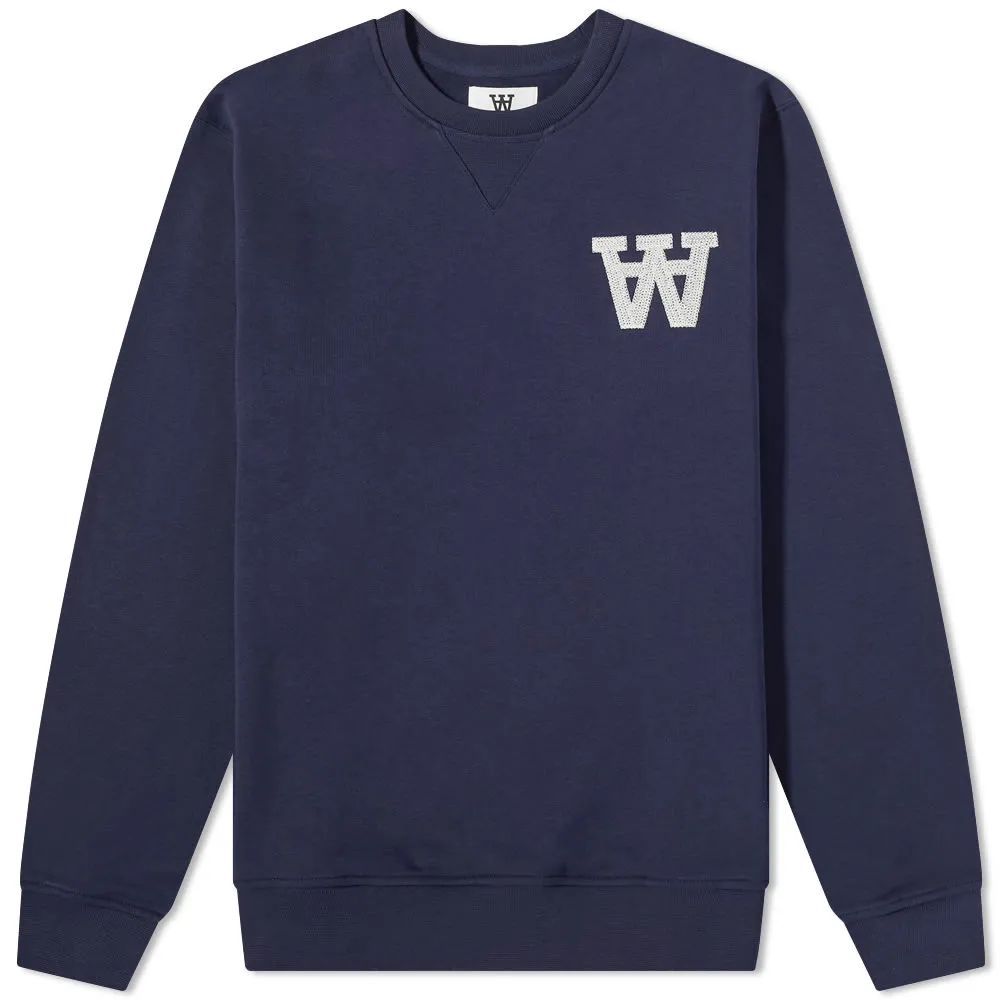 Wood Wood Tye Double A Crew SweatNavy