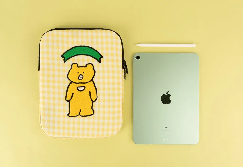 Yellow Bear Laptop Sleeves 11 for iPad 13 inch Cases Protective Covers Purses Skins Handbags Square Cushion Carrying Pouches Des