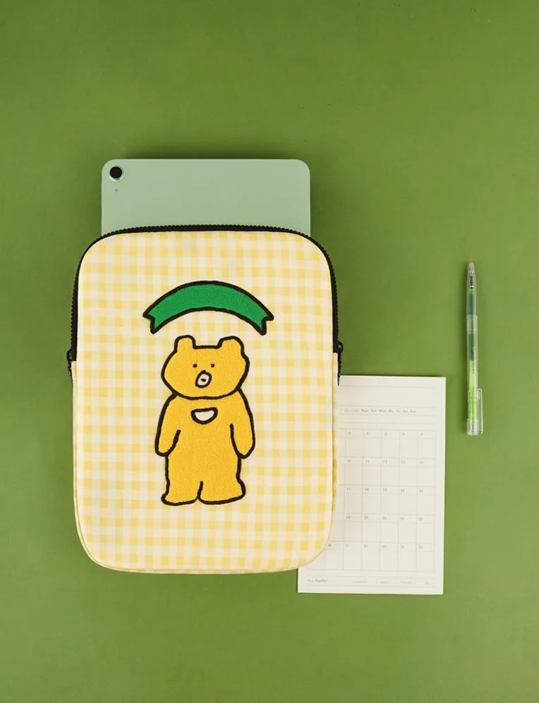 Yellow Bear Laptop Sleeves 11 for iPad 13 inch Cases Protective Covers Purses Skins Handbags Square Cushion Carrying Pouches Des