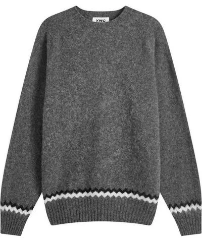 YMC Men's Suedehead Zig Zag Knit Jumper