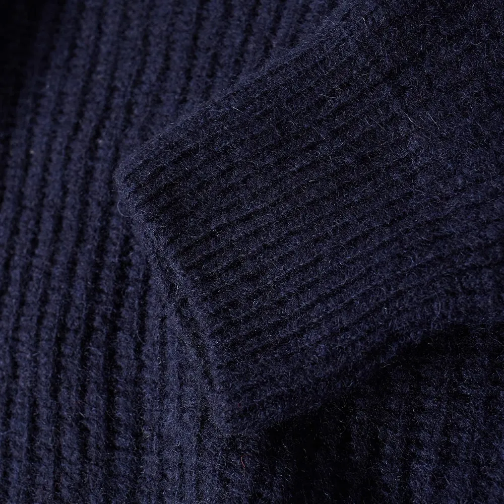 YMC Rib Crew KnitDark Navy