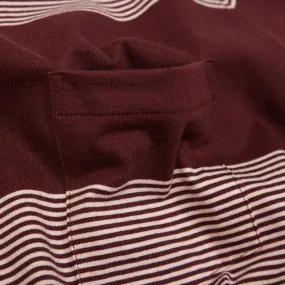 YMC Stripe Pocket TeeBurgundy